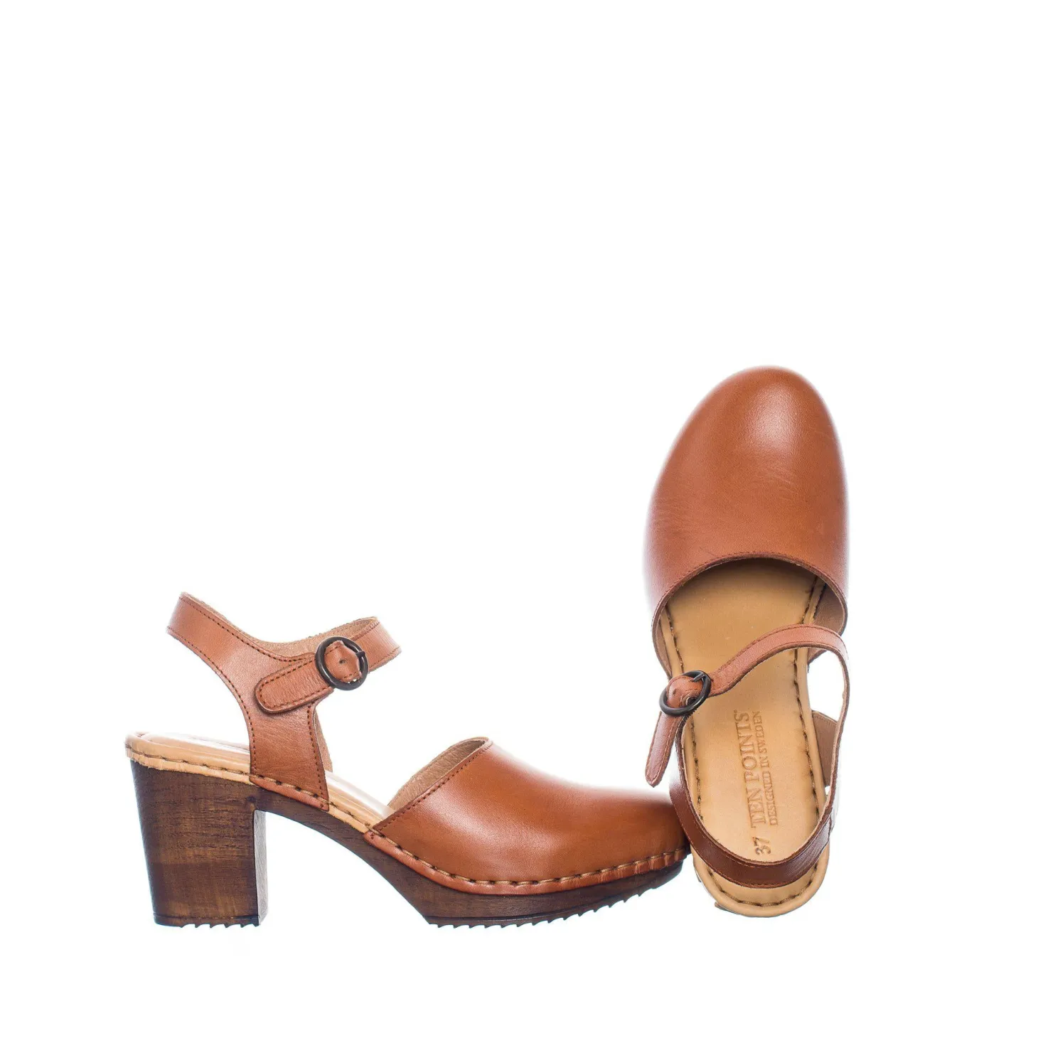Amelia Clogs — Cognac