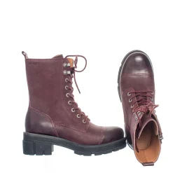 Cecilia Laced boots — Wine