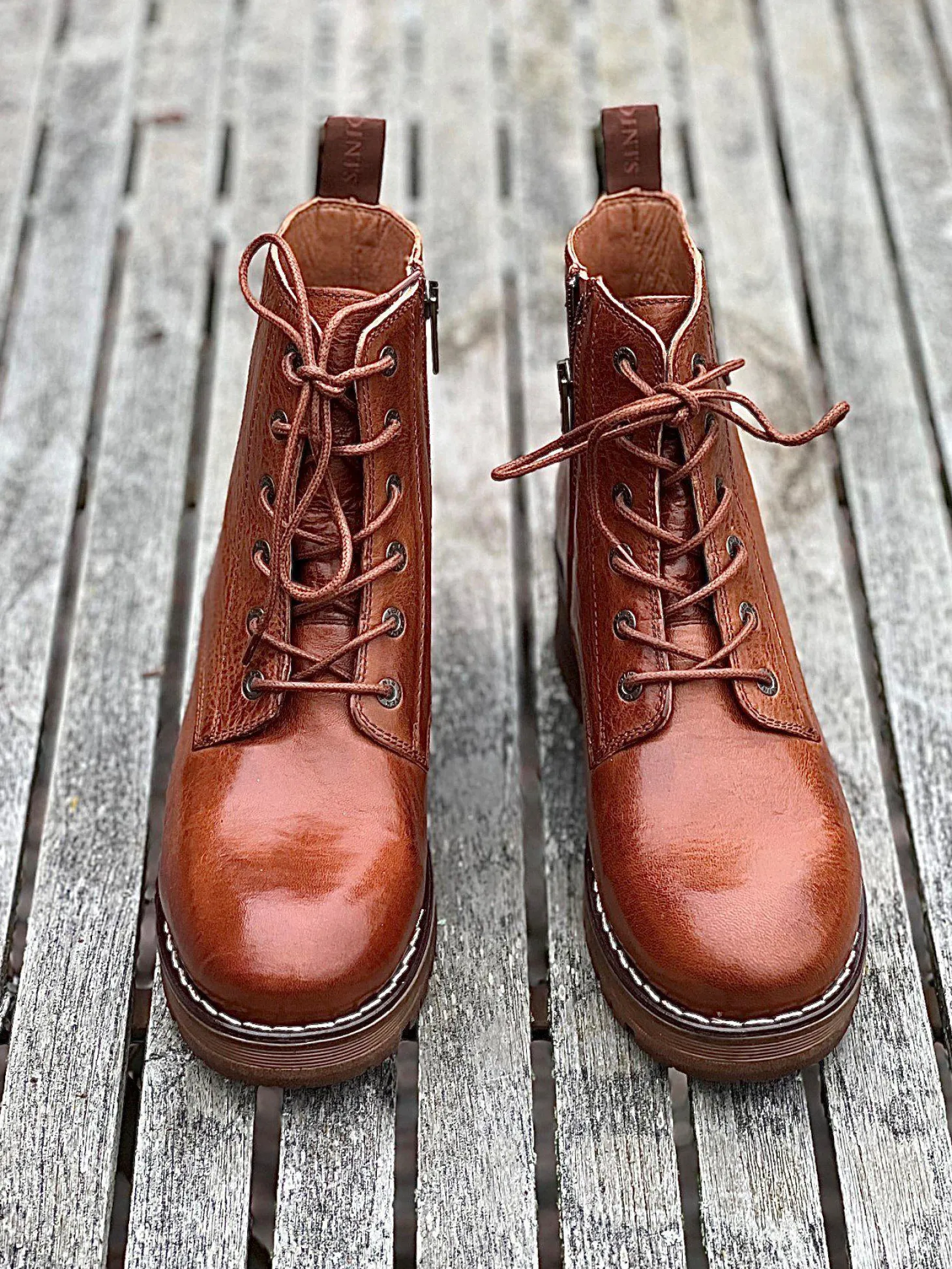 Clarisse Laced boots — Cognac
