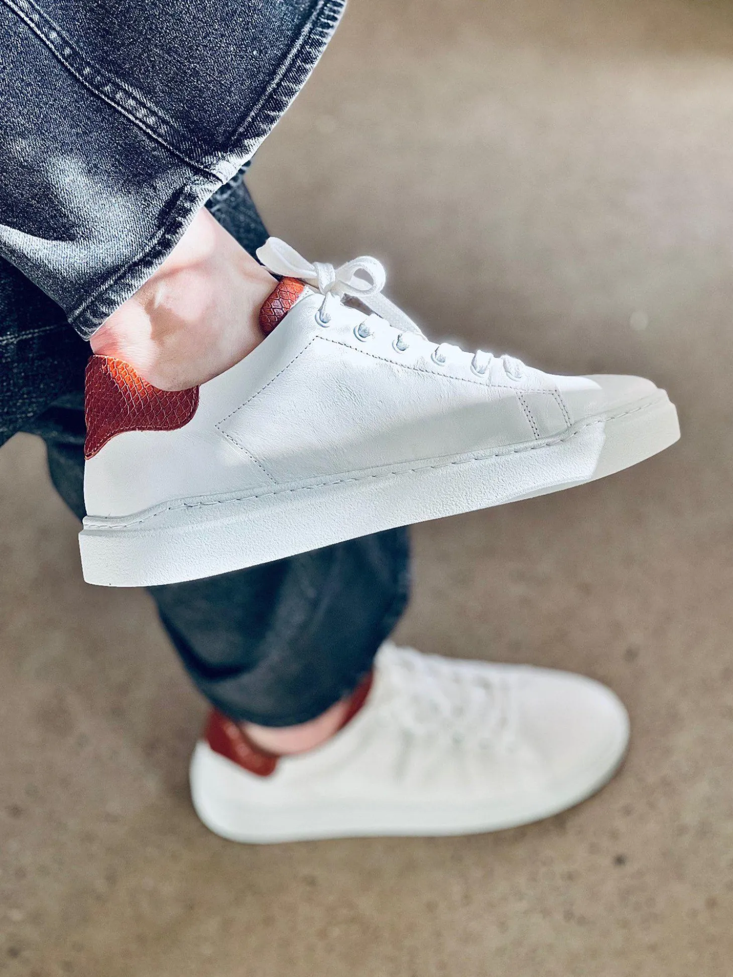 Isolde Sneakers — White/Cognac