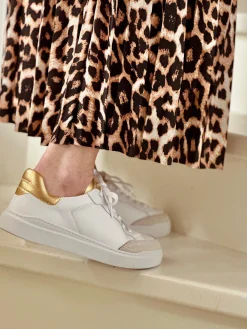 Isolde Sneakers — White/gold