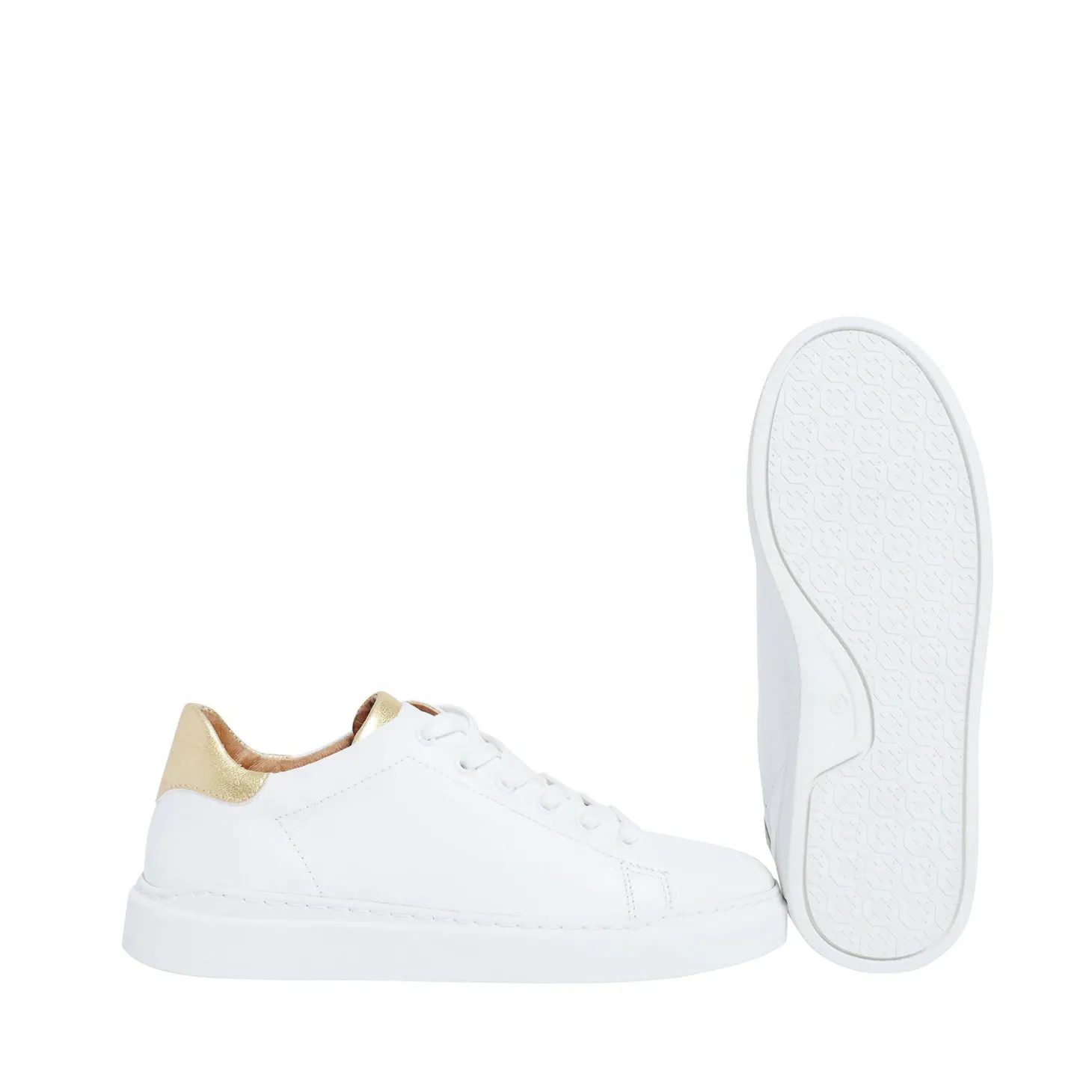 Isolde Sneakers — White/gold