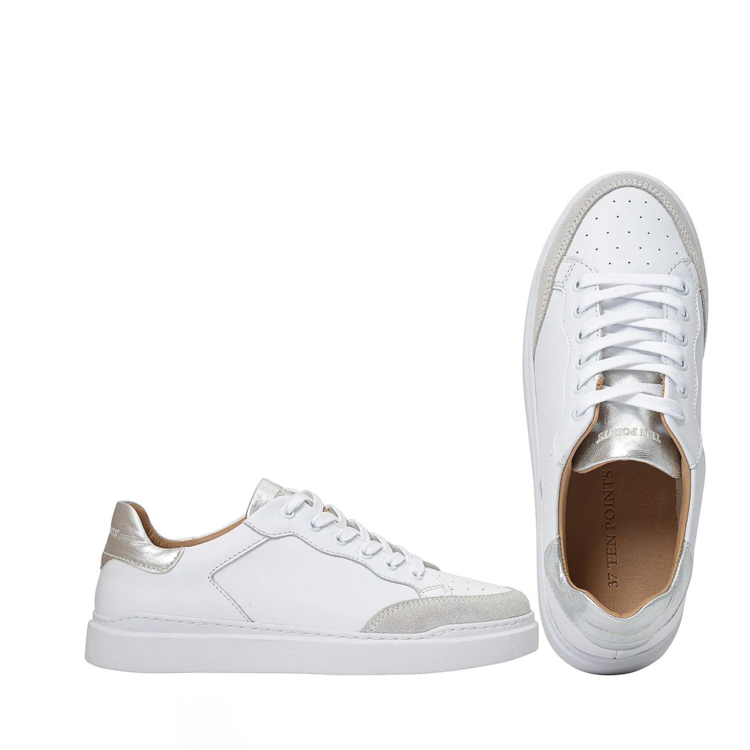 Isolde Sneakers — White/Silver