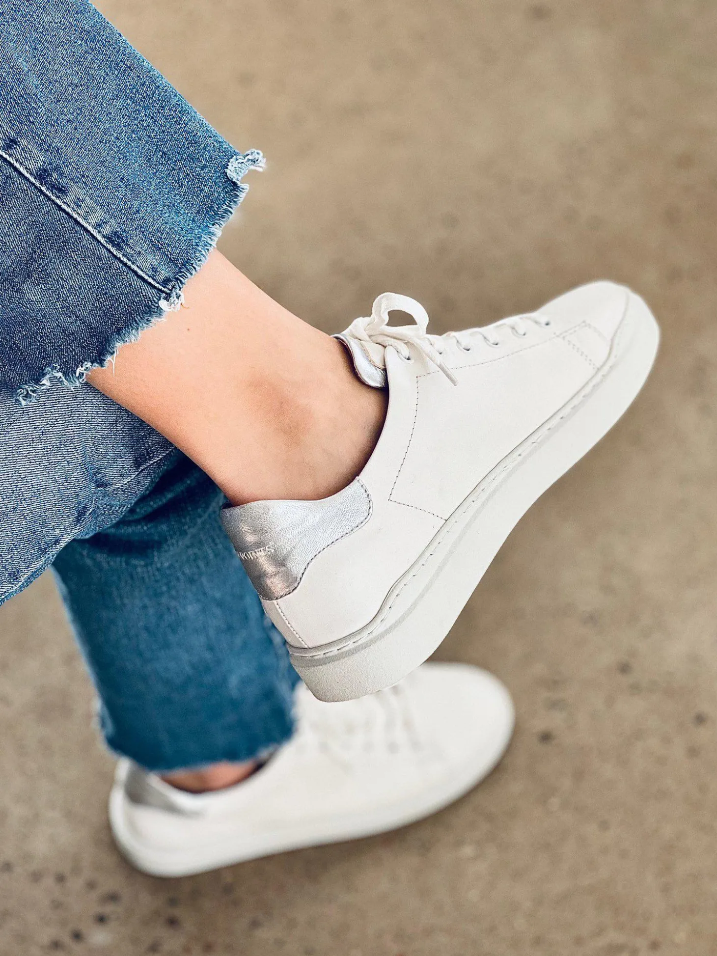 Isolde Sneakers — White/Silver