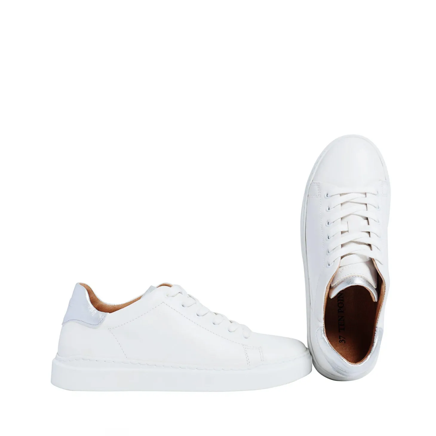 Isolde Sneakers — White/Silver