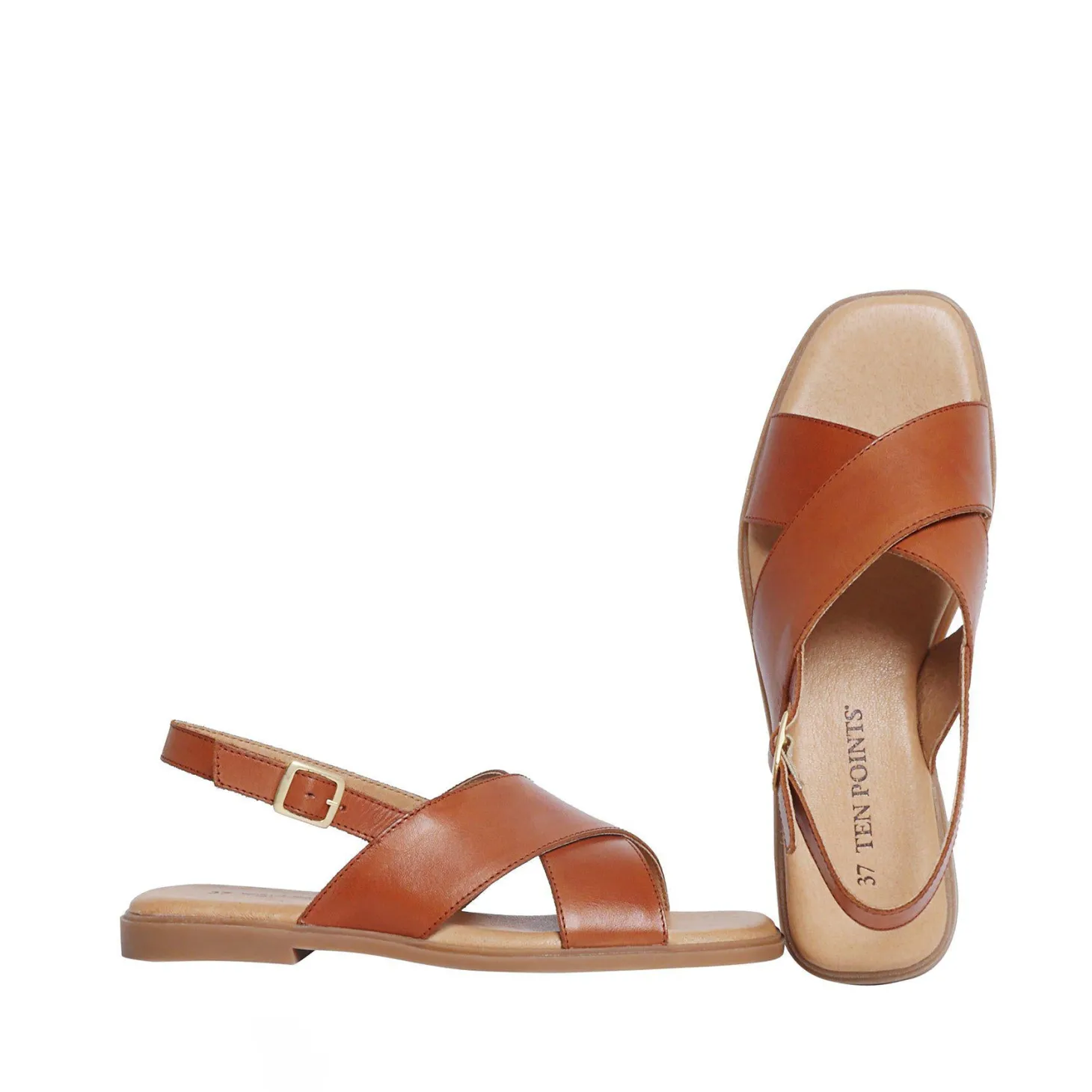 Olivia Sandals — Cognac