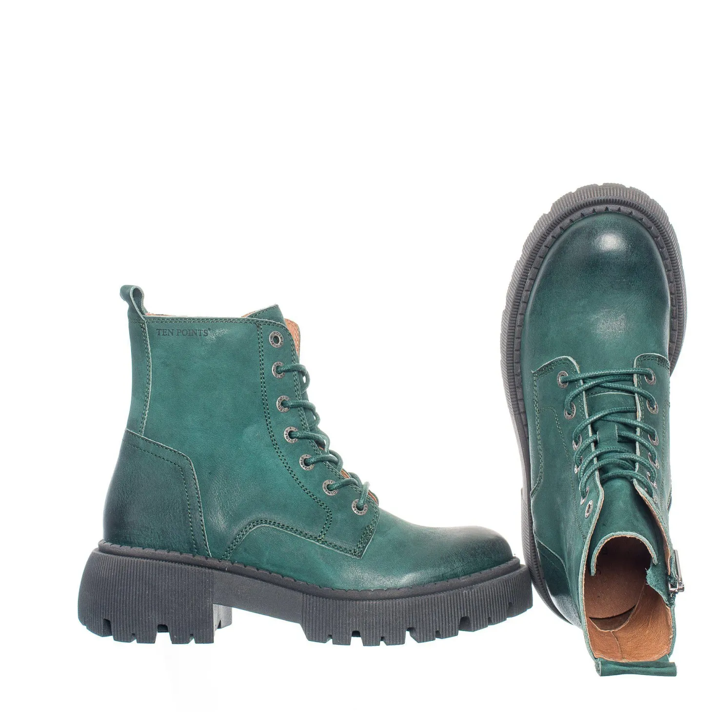 Pandora Chunky Laced boots — Botanical green