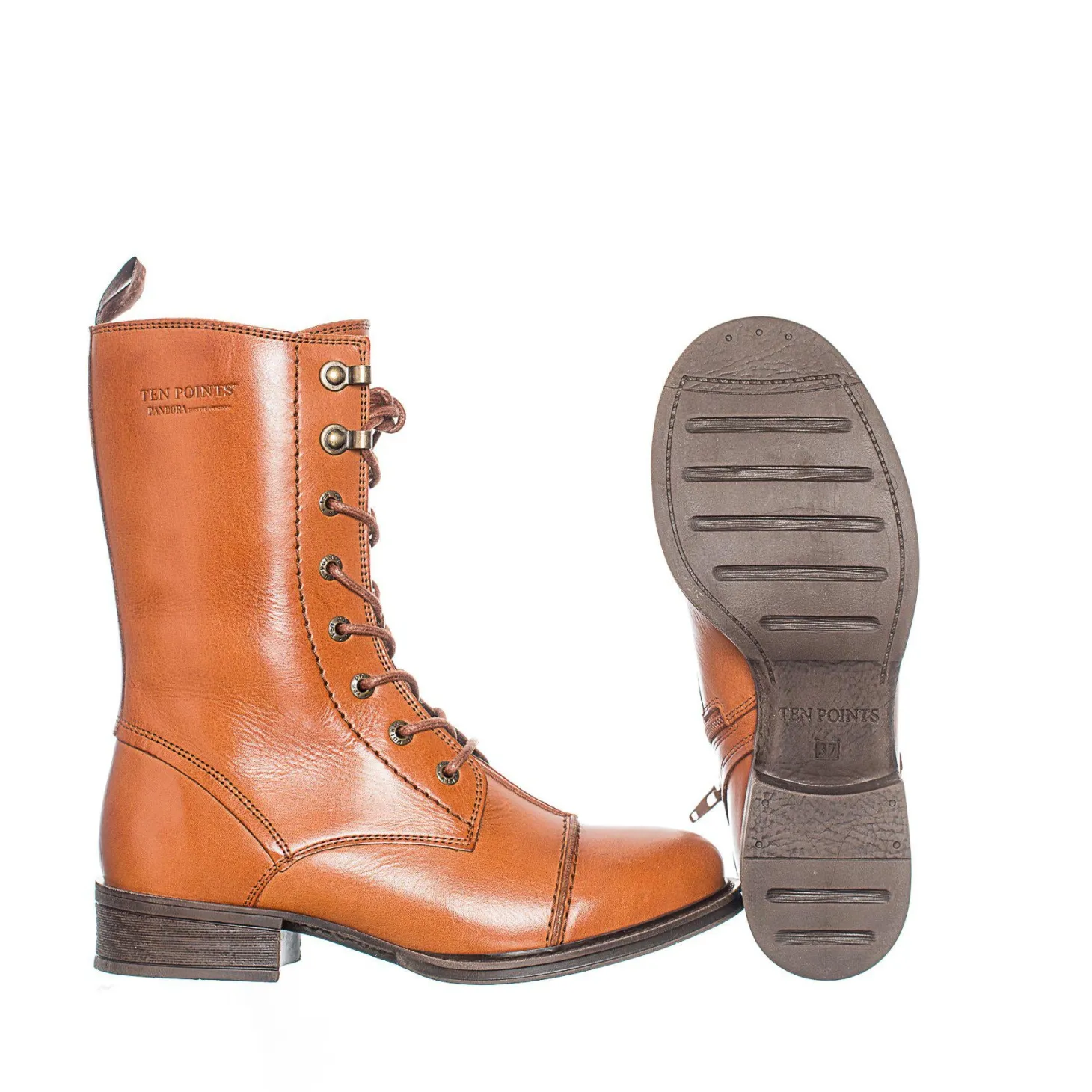 Pandora Laced boots — Cognac