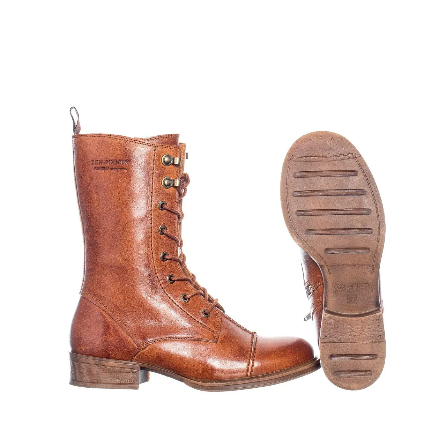 Pandora Laced boots — Cognac