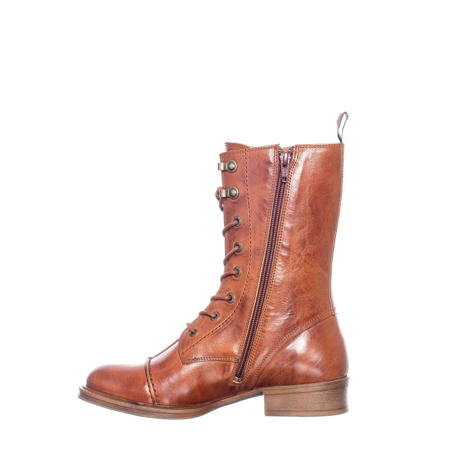 Pandora Laced boots — Cognac