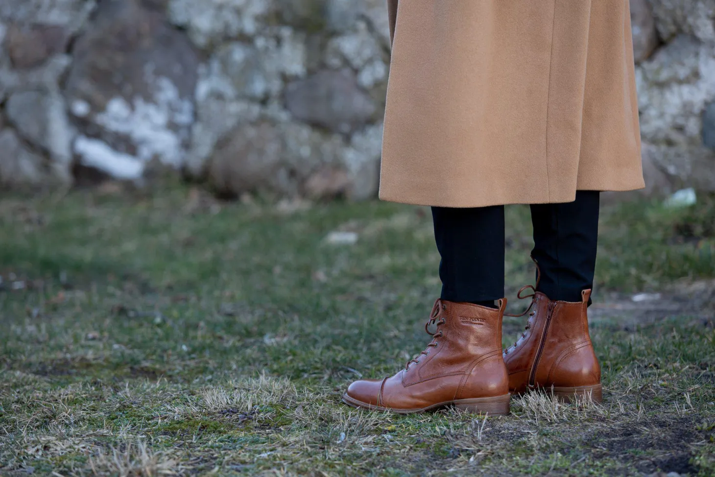 Pandora Laced boots — Cognac