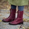 Pandora Laced boots — Dark red