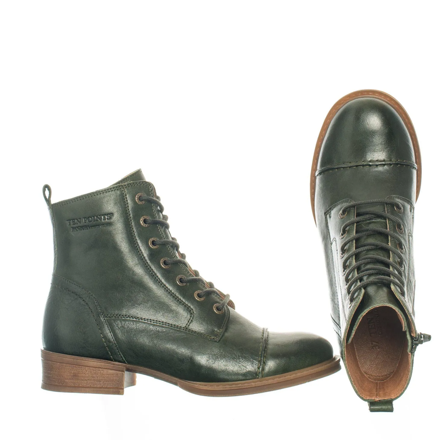 Pandora Laced boots — Dark green