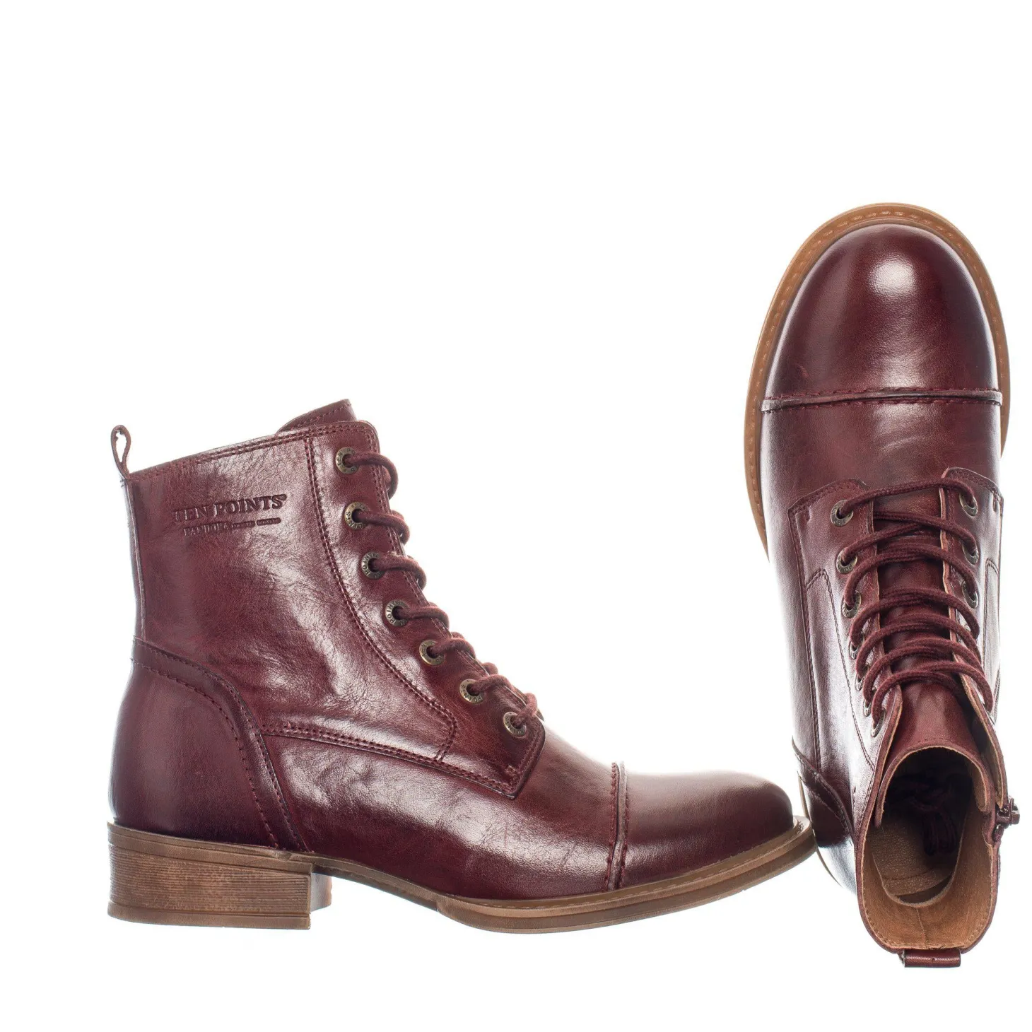 Pandora Laced boots — Dark red