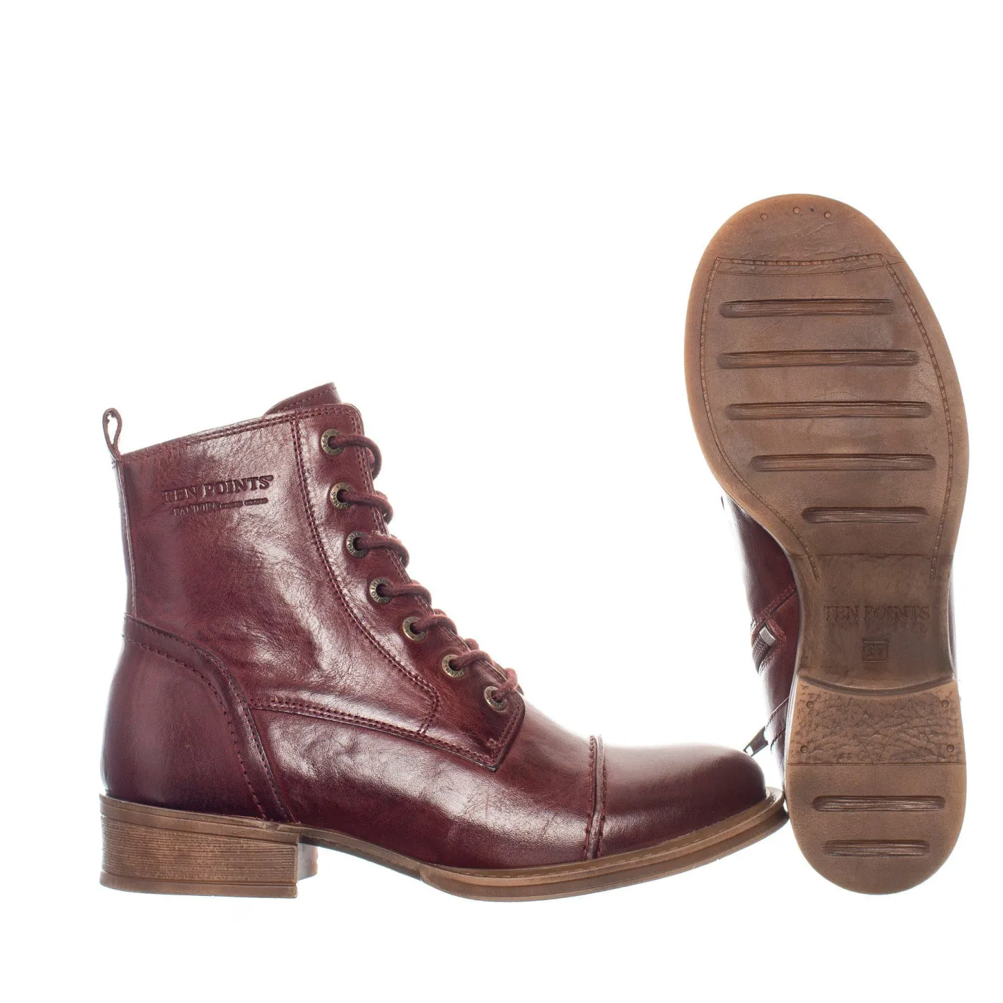 Pandora Laced boots — Dark red