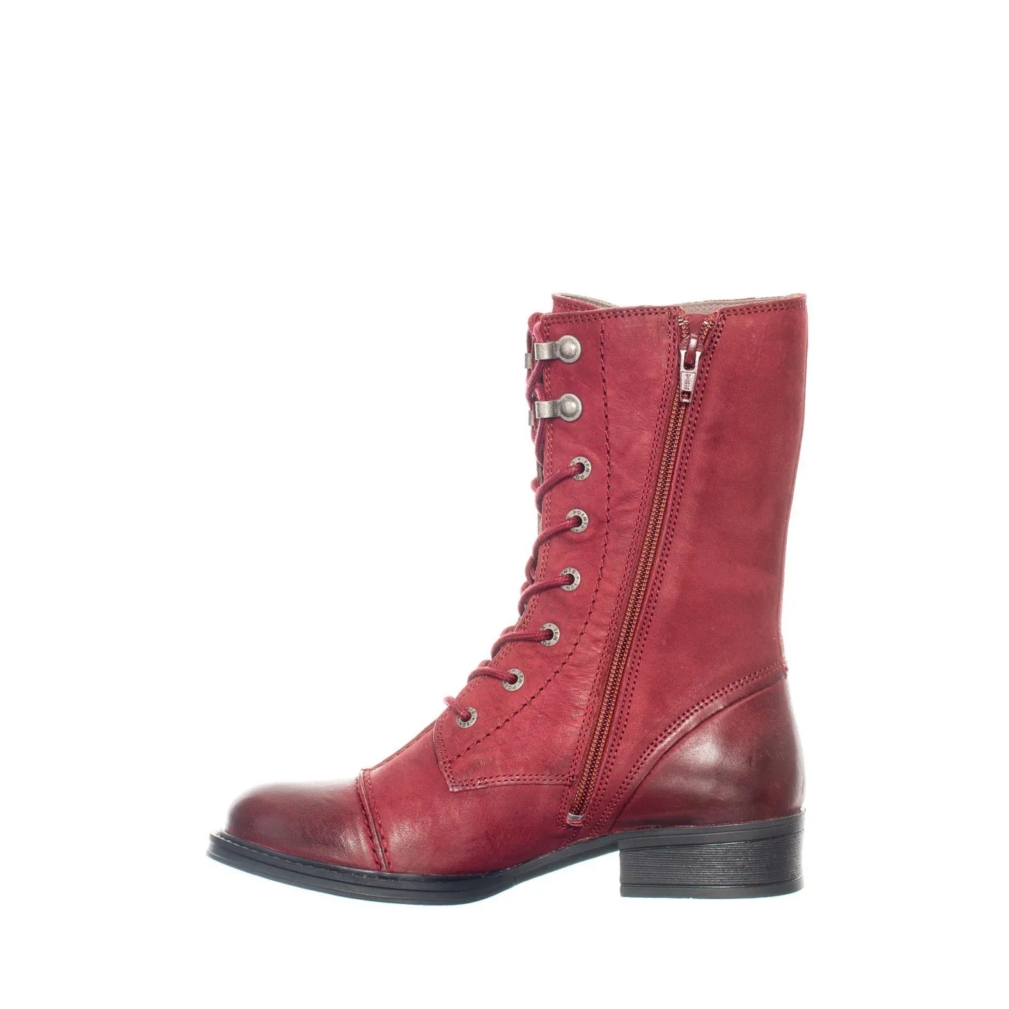 Pandora Laced boots — Dark red