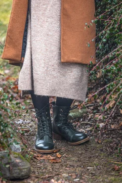 Pandora Laced boots — Dark green