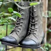 Pandora Laced boots — Khaki