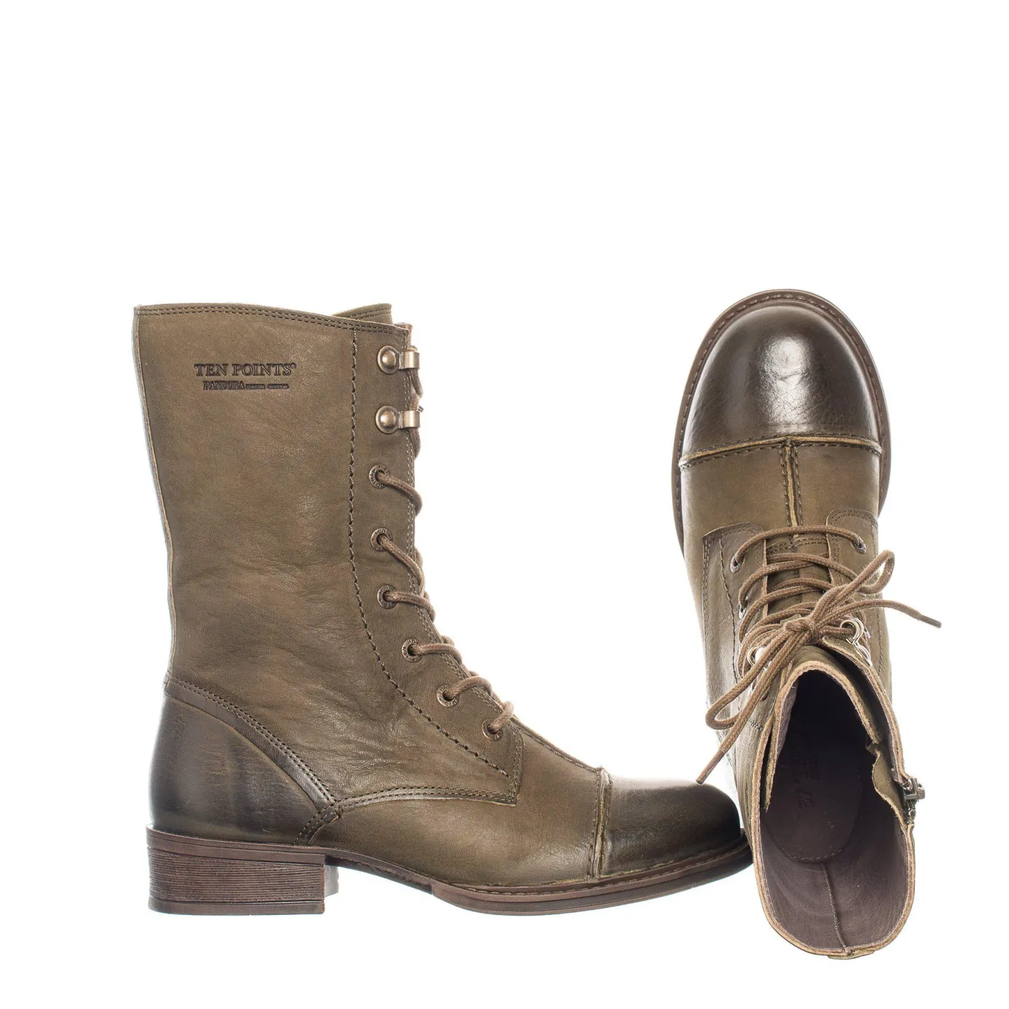Pandora Laced boots — Khaki