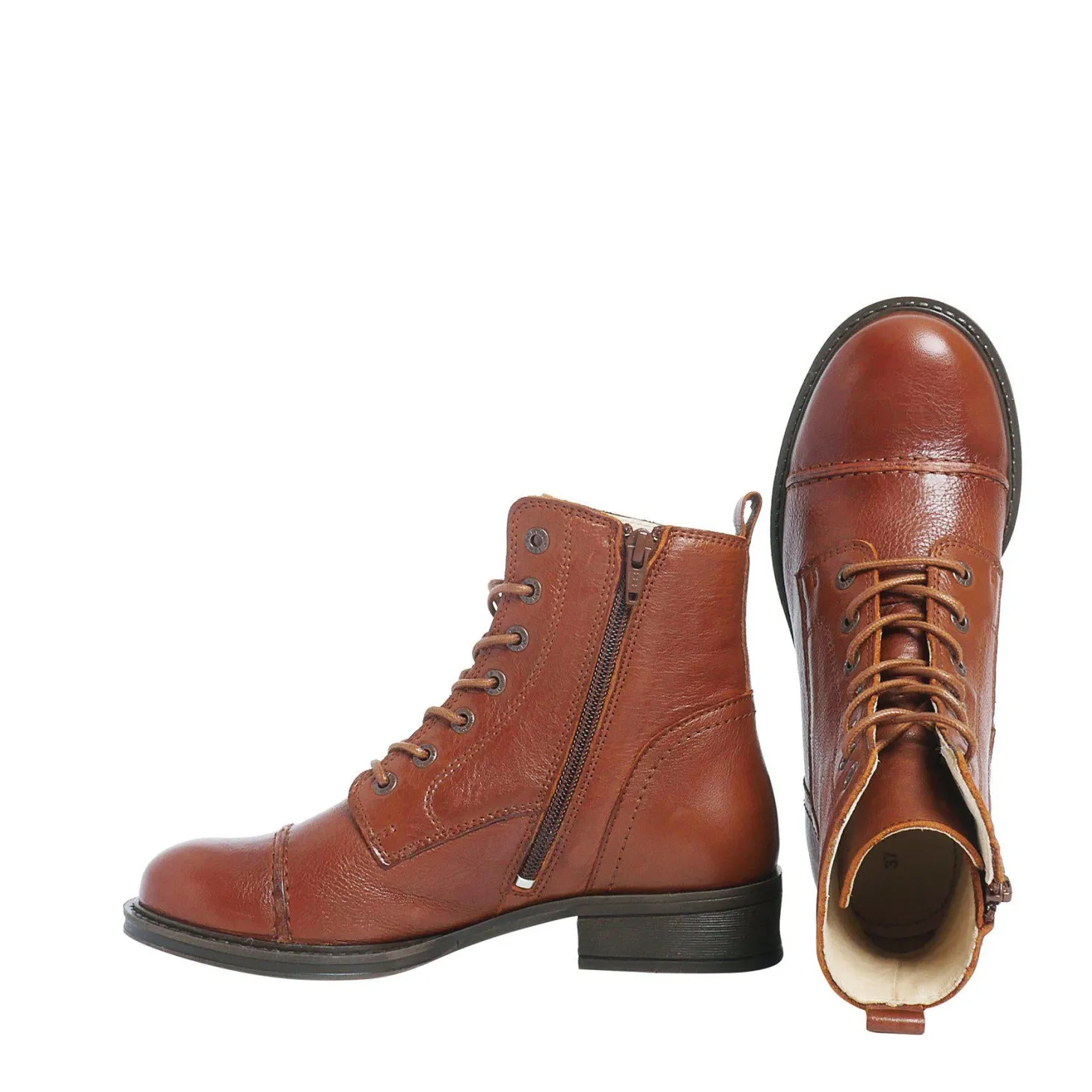 Pandora Laced boots — Nutbrown