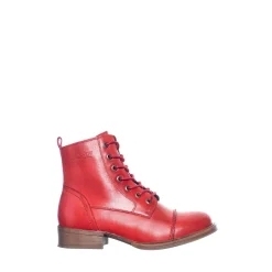 Pandora Laced boots — Ruby red