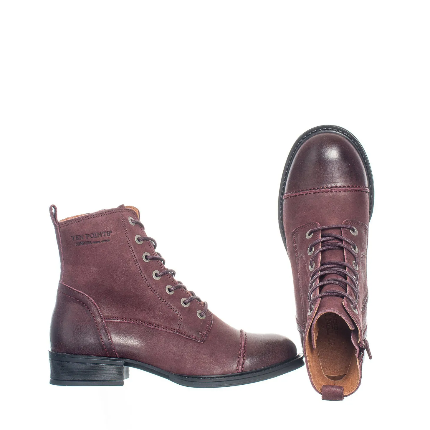 Pandora Laced boots — Wine